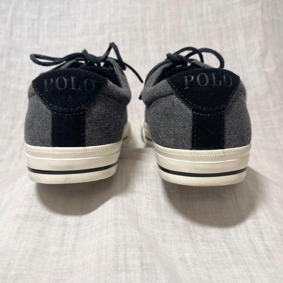 Polo Ralph Lauren Vaughn Shoes. Men’s 8.5 Charcoal Grey Canvas Lace-up. … - Picture 5 of 7